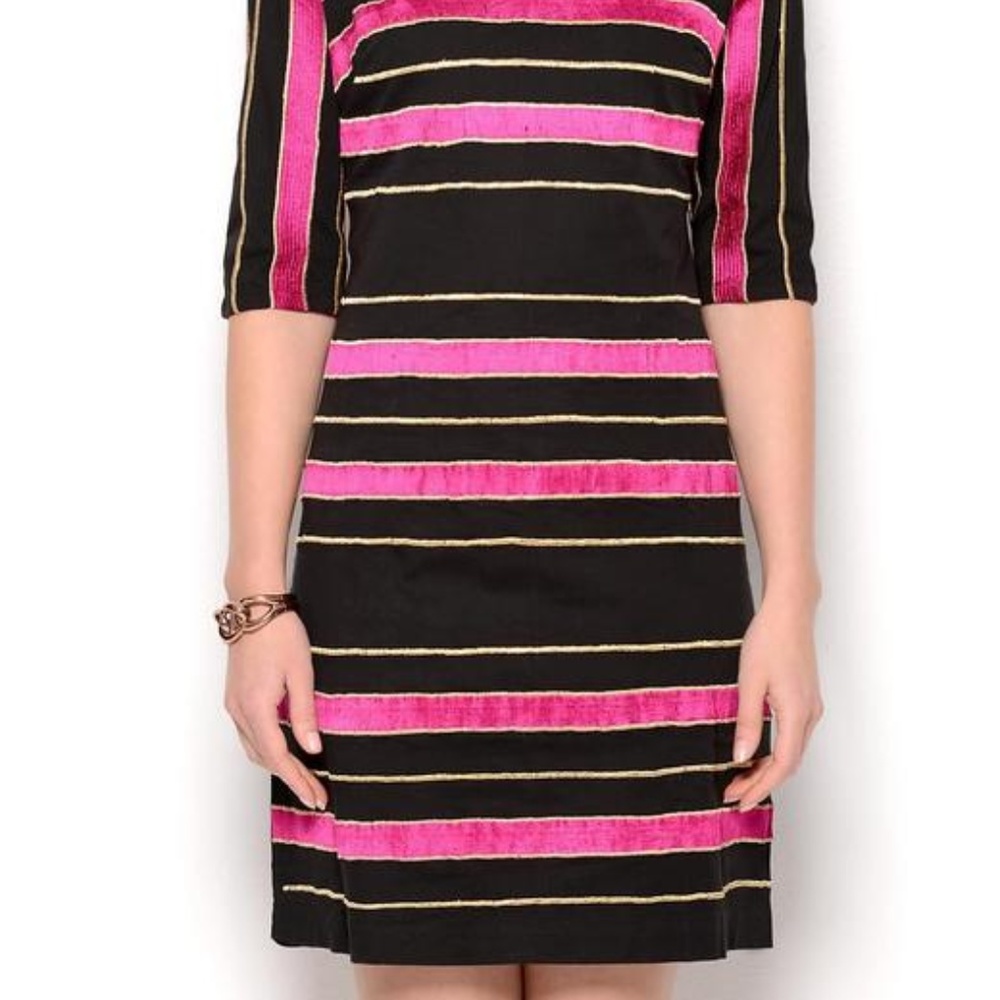 almatrichi dress Black with pink gold stitching